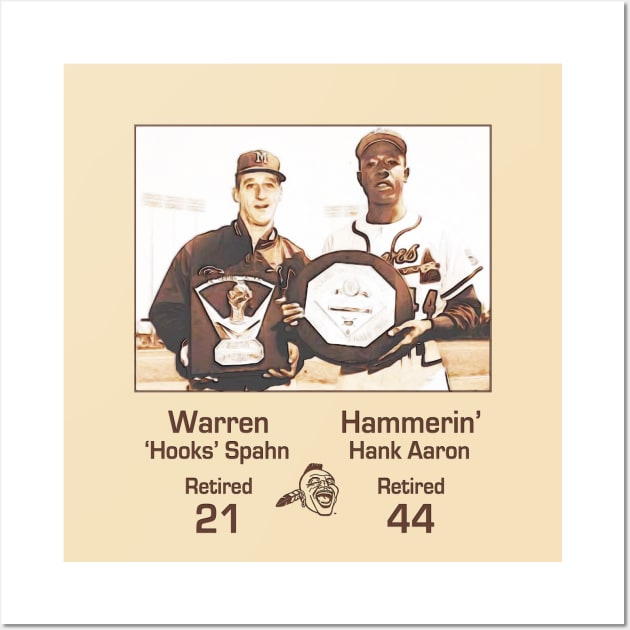 Hammerin' Hank Aaron • Warren Hooks Spahn Wall Art by The MKE Rhine Maiden